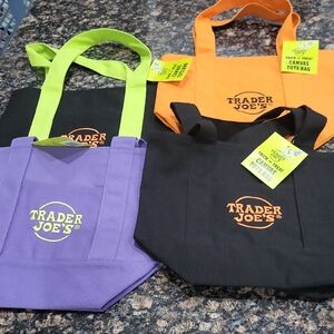 Kids Tote Bag Set - Orange, Purple, Black, Green